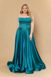 Cargar imagen en el visor de la galería, LAYW1244 Wholesale Strapless Satin A-Line Rhinestone Corset Prom Dress with Lace-Up Back - TEAL - Short Cocktail Dress LAY