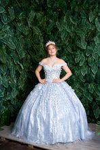 Load image into Gallery viewer, LA Merchandise LAZWB21550 3D Floral Applique Quince Ball Gown - BAHAMA BLUE - Dress LA Merchnadise