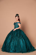 Load image into Gallery viewer, LA Merchandise LAZWB21550 3D Floral Applique Quince Ball Gown - EMERALD GREEN - Dress LA Merchnadise