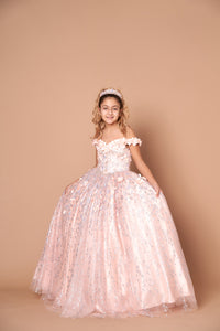 LA Merchandise LAZWB103 Off Shoulder 3D Floral Little Quince Dress - BLUSH - LA Merchnadise