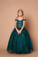 Load image into Gallery viewer, LA Merchandise LAZWB103 Off Shoulder 3D Floral Little Quince Dress - EMRALD GREEN - LA Merchnadise