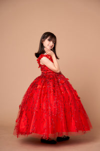 LA Merchandise LAZWB103 Off Shoulder 3D Floral Little Quince Dress - RED - LA Merchnadise