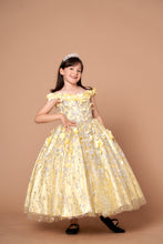 Load image into Gallery viewer, LA Merchandise LAZWB103 Off Shoulder 3D Floral Little Quince Dress - YELLOW - LA Merchnadise