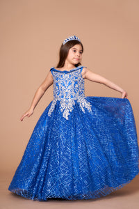 LA Merchandise LAZWB104 Corset Back Embroidered Little 15 Ball Dress - ROYAL BLUE - LA Merchnadise