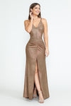 Load image into Gallery viewer, Wholesale Evening Long Dress V-Neck Pleated Formal Gown By LAF5302 - WINE GOLD - Dress LAF