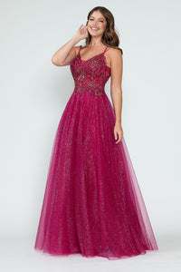 Wholesale Evening Dress V-Neck Beaded Sequin Formal Gown By LAF8183