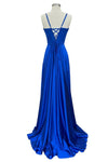Load image into Gallery viewer, LAHTL3049L Wholesale Satin Corset Long Prom Dress Spaghetti Strap Formal Gown with Lace-Up Back - - Long Formal Dress LAH