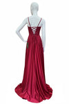Load image into Gallery viewer, LAHTL3049L Wholesale Satin Corset Long Prom Dress Spaghetti Strap Formal Gown with Lace-Up Back - - Long Formal Dress LAH