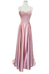 Load image into Gallery viewer, LAHTL3049L Wholesale Satin Corset Long Prom Dress Spaghetti Strap Formal Gown with Lace-Up Back - - Long Formal Dress LAH