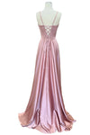 Load image into Gallery viewer, LAHTL3049L Wholesale Satin Corset Long Prom Dress Spaghetti Strap Formal Gown with Lace-Up Back - - Long Formal Dress LAH