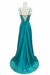 Load image into Gallery viewer, LAHTL3049L Wholesale Satin Corset Long Prom Dress Spaghetti Strap Formal Gown with Lace-Up Back - - Long Formal Dress LAH