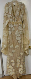 Load image into Gallery viewer, Terani Couture 251M4326 Clearance Light-Gold Size 6 Wholesale Long Sleeve Cape Mother of the Bride Dress - - Dress Terani Couture