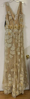 Load image into Gallery viewer, Terani Couture 251M4326 Clearance Light-Gold Size 6 Wholesale Long Sleeve Cape Mother of the Bride Dress - - Dress Terani Couture