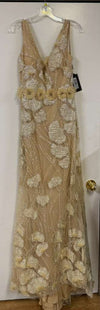 Load image into Gallery viewer, Terani Couture 251M4326 Clearance Light-Gold Size 6 Wholesale Long Sleeve Cape Mother of the Bride Dress - - Dress Terani Couture
