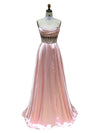 Cargar imagen en el visor de la galería, LAHL2861L Wholesale Long Satin Corset Prom Dress with Beaded Sheer Bodice Pockets &amp; Lace-Up Back - - Long Formal Dress LAH
