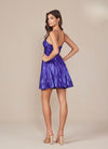 Load image into Gallery viewer, Wholesale Sweetheart Keyhole Metallic Pleated Fit-and-Flare Short Homecoming Dress by LAXA825 - - Cocktail Dress LAX