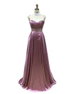 Cargar imagen en el visor de la galería, LAHL2861L Wholesale Long Satin Corset Prom Dress with Beaded Sheer Bodice Pockets &amp; Lace-Up Back - - Long Formal Dress LAH