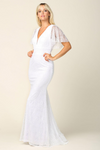Load image into Gallery viewer, Bridal Long Gown Wing Sleeve Lace Wedding Dress - The Dress Outlet