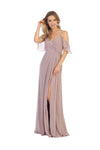 Load image into Gallery viewer, La Merchandise LA1732 Cold Shoulder Simple Chiffon Bridesmaids Dress
