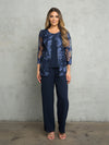 Load image into Gallery viewer, LA Merchandise LAV3426 3-Piece Mother of the Bride Pantsuit with Sheer Floral Jacket Elegant Evening Set
