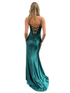 Load image into Gallery viewer, LAHTL3048L Wholesale Satin Beaded Corset Prom Dress with High Slit Lace-Up Back &amp; Sweep Train - - Long Formal Dress LAH