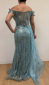 Load image into Gallery viewer, LA Merchandise LA8100 Rhinestone Beaded Prom Off Shoulder Gown - - Dress LA Merchandise