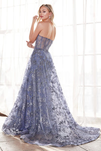 LA Merchandise LARB046 Floral Applique Prom Gown