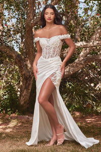 LA Merchandise LAR0186B Boned Corset Wedding Long Dress