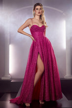 Load image into Gallery viewer, LA Merchandise LAR252 Shimmering A-line Pageant Gown - FUCHSIA - Dress LA Merchandise