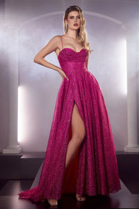 LA Merchandise LAR252 Shimmering A-line Pageant Gown