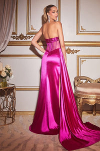 LA Merchandise LARCD269 Strapless Corset Satin Evening Prom Dress