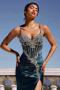 Wholesale Formal Dress Sweetheart Fitted Slit Prom Gown By LARM383C