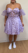 Load image into Gallery viewer, LA Merchandise LA2036 3D Floral Petals Detachable Sleeves Hoco Dress - - Dress LA Merchandise