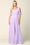 Load image into Gallery viewer, Eva USA 3345 Long Formal Flutter Sleeves Bridesmaids Dress - Bridesmaids Dress