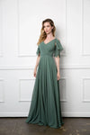 Load image into Gallery viewer, Eva USA 3345 Long Formal Flutter Sleeves Bridesmaids Dress - Bridesmaids Dress