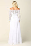 Load image into Gallery viewer, Eva USA 3414 Long Off Shoulder Lace Chiffon Wedding Dress - Wedding Dress