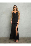 Load image into Gallery viewer, Eva USA 3476 Long Formal Fitted Glitter Prom Dress - Black / XS - Prom Dresses