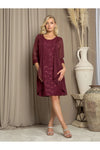 Load image into Gallery viewer, Eva USA 3490 Two Piece Short Mother of the Bride Dress - Burgundy / M - Mother of the Bride Dresses