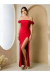 Load image into Gallery viewer, Eva USA 3522 Prom Long Fitted Formal Slit Dress - Red / XS - Formal Dresses