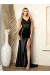 Load image into Gallery viewer, Eva USA 5256 Long Fitted Beaded Formal Prom Dress - Black / XS - Prom Dresses