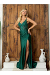 Load image into Gallery viewer, Eva USA 5256 Long Fitted Beaded Formal Prom Dress - Hunter Green / XS - Prom Dresses