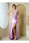 Load image into Gallery viewer, Eva USA 5256 Long Fitted Beaded Formal Prom Dress - Lilac / XS - Prom Dresses