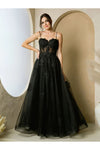 Load image into Gallery viewer, Eva USA 5270 Long A Line Formal Prom Dress - Black / XS - Prom Dresses