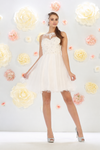 Load image into Gallery viewer, La Merchandise LA1429 Wholesale Sleeveless Short Mesh Homecoming Dress - Ivory - LA Merchandise