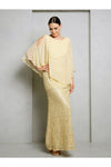 Load image into Gallery viewer, Formal Cold Shoulder Cape Mother of the Bride Dress By LA Merchandise LAV3496 - Champagne - Mother of the Bride Dresses LAV