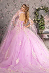 Load image into Gallery viewer, LA Merchandise LAS3467 Lilac Floral Cape Quinceañera Ball Gown - - Dress LAS