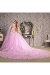 Load image into Gallery viewer, LA Merchandise LAS3467 Lilac Floral Cape Quinceañera Ball Gown - - Dress LAS