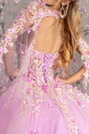 Load image into Gallery viewer, LA Merchandise LAS3467 Lilac Floral Cape Quinceañera Ball Gown - - Dress LAS