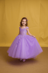 Load image into Gallery viewer, LA Merchandise LAZSCK315 Girls 3D Butterfly Illusion Corset Glitter Tulle A-Line Gown - Lilac - Girls Formal Dresses LAZ