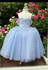 Load image into Gallery viewer, LA Merchandise LAZSCK315 Girls 3D Butterfly Illusion Corset Glitter Tulle A-Line Gown - - Girls Formal Dresses LAZ